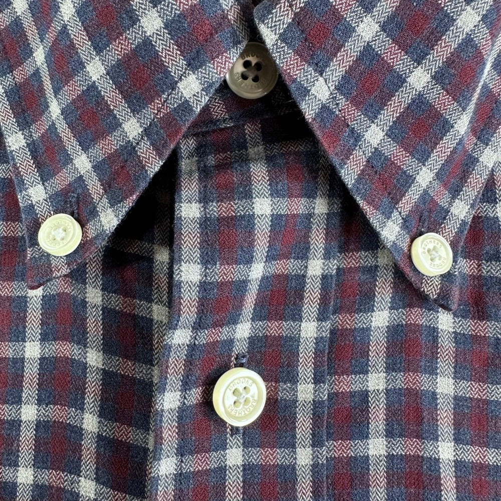 Brooks Brothers Button Down Mens XL Extra Large Blue Burgundy Plaid Regent Shirt - Picture 5 of 15